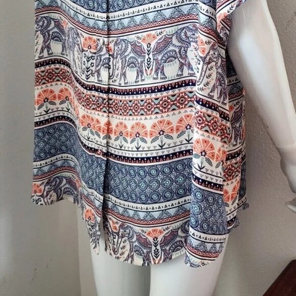 Plus Size 3X Torrid Elephant Print Boho Harper Georgette Blouse top shirt womens - Picture 4 of 5